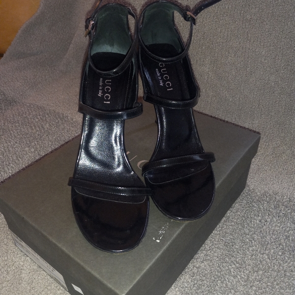 GUCCI HEELS BLACK SZ 7.5 B - Picture 7 of 9